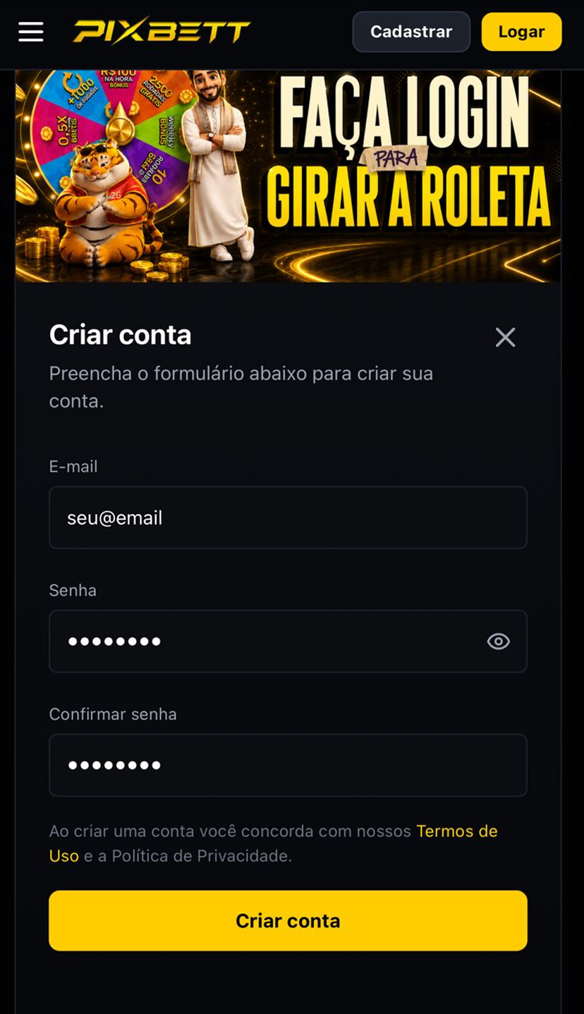 Passo 2: Crie sua conta